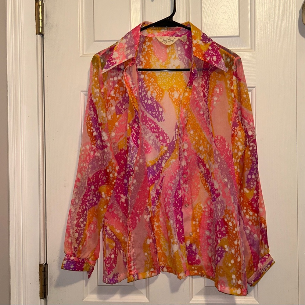 Neon Retro 70’s Button Down Shirt Vintage - Picture 8 of 8
